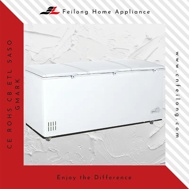 Grande comercial branco de 3 portas Freezer BD-1588Q