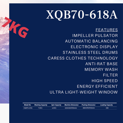 Máquina de lavar de carga de fiapo manual branco