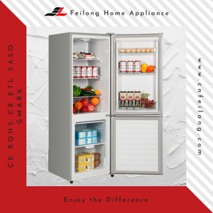 Refrigeradores compactos de porta dupla com roda de nível ajustável BCD-166W